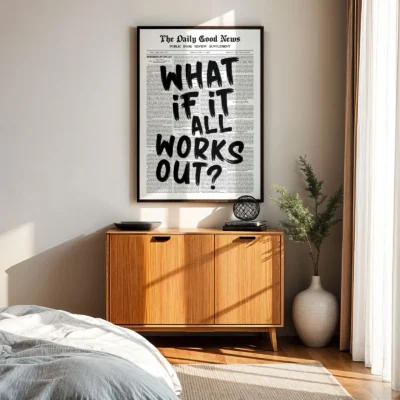 Newspaper poster bedroom wall art decor