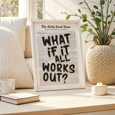 Newspaper poster inspirational typography print