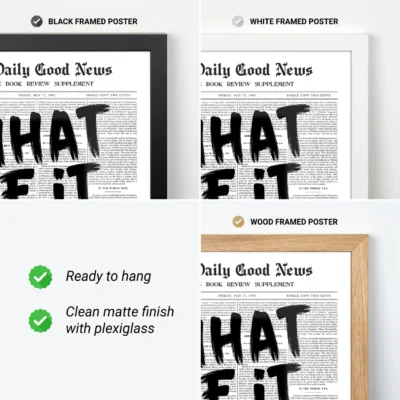 Newspaper poster frame options wall art
