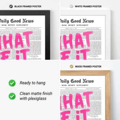 Pink Newspaper Poster – What If It All Works Out