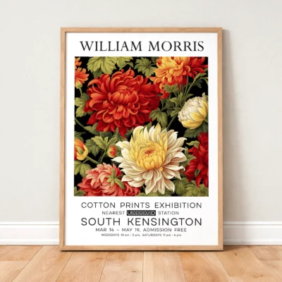 Dahlia poster framed botanical wall art
