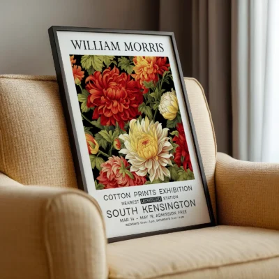 Dahlia poster framed chair display