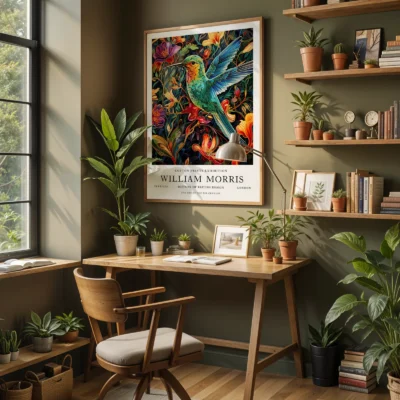 Hummingbird poster home office wall art