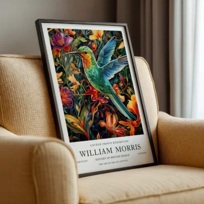 Hummingbird poster framed chair display