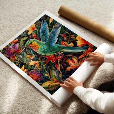Hummingbird poster rolled art print