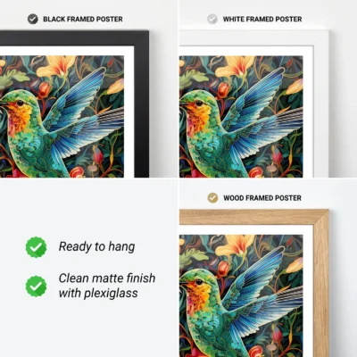 Hummingbird poster frame options