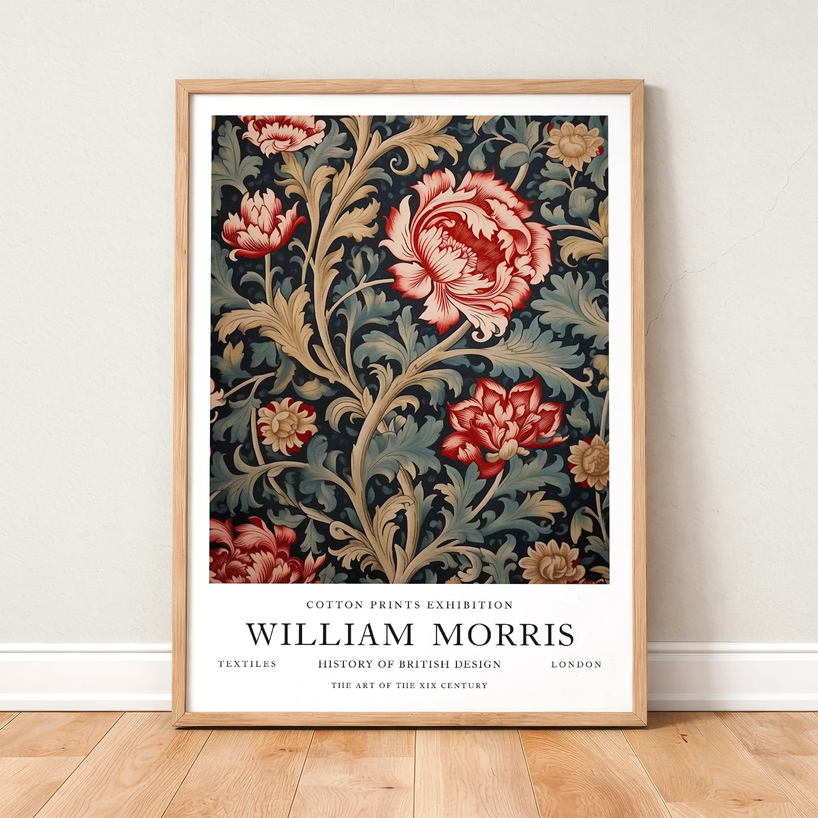William Morris Red Flower Poster