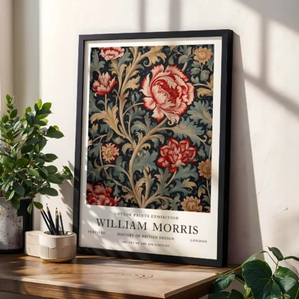 William Morris – Red Flower Wall Art