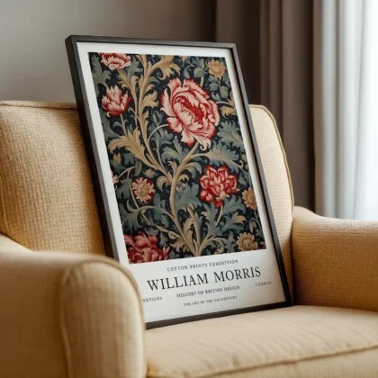 William Morris – Red Flower Wall Art
