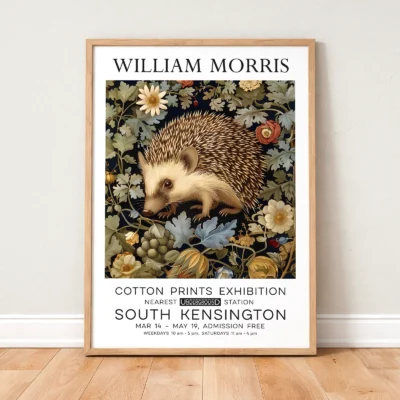 Hedgehog print framed botanical wall art