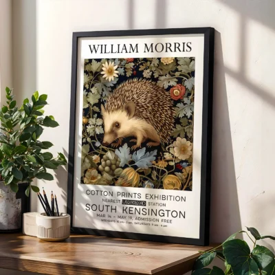 Hedgehog print living room decor