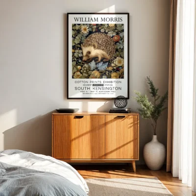 Hedgehog print bedroom wall art