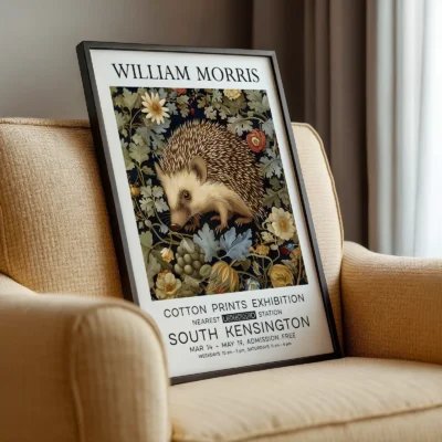 Hedgehog print framed chair display