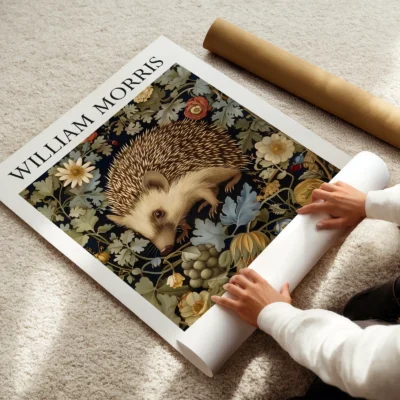 Hedgehog print rolled art poster