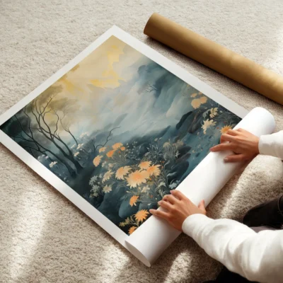 Landscape print rolled art poster