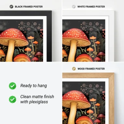 Mushroom print frame options