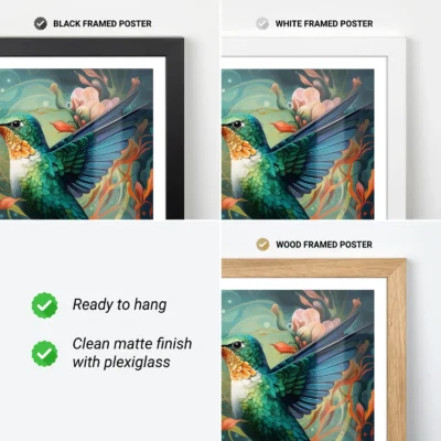 Hummingbird print frame options