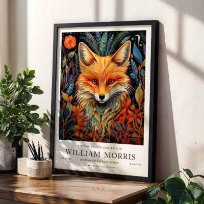 Fox art print living room wall art