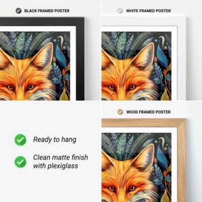 Fox art print frame options