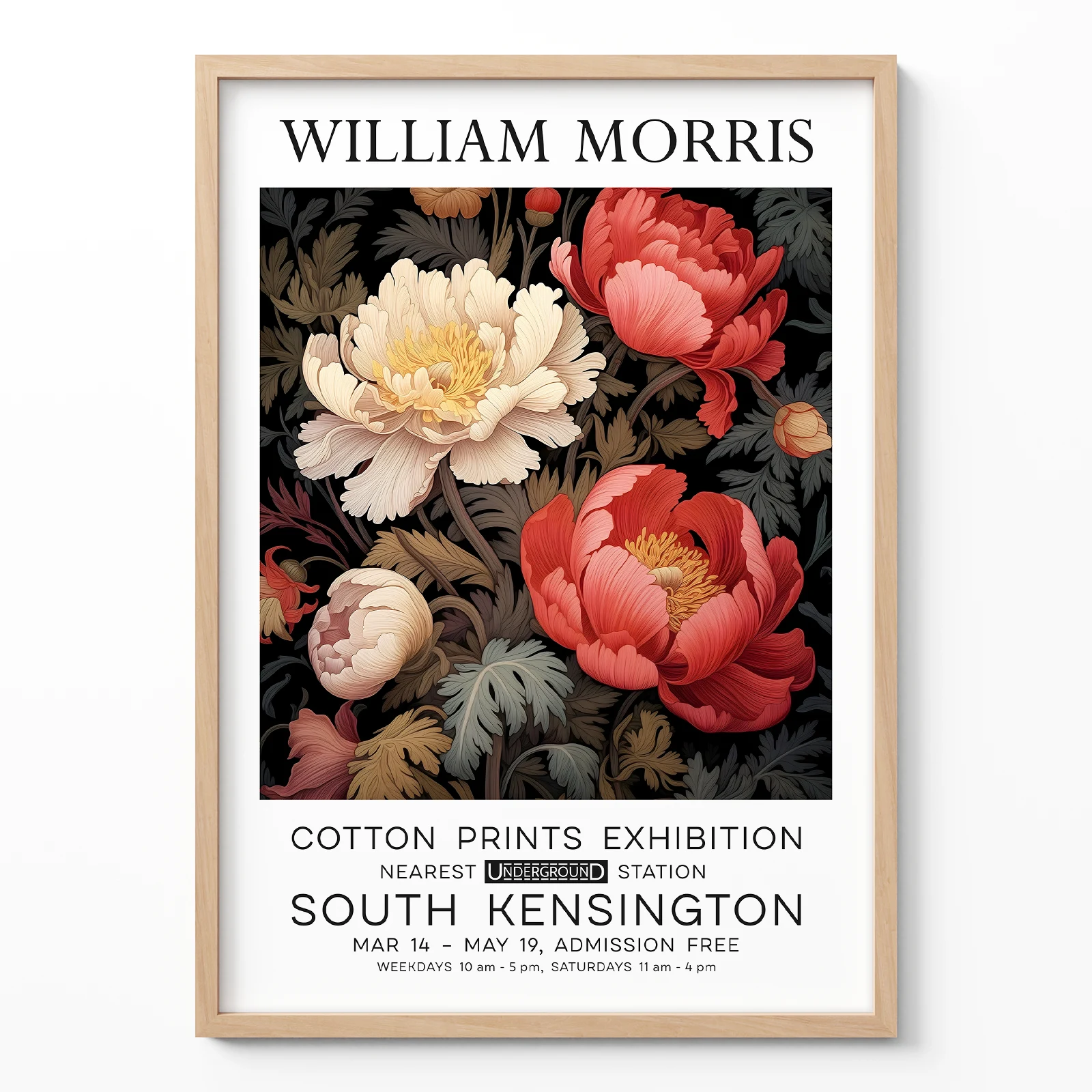 William Morris Peonies Art Print Peonies art print William Morris wall decor