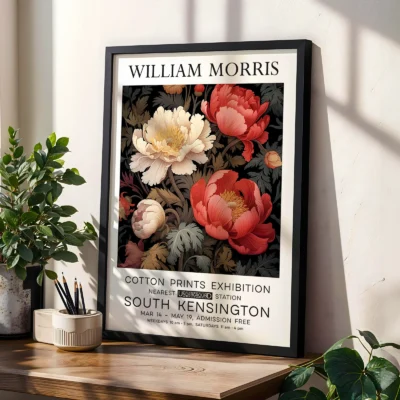 Peonies art print living room wall art