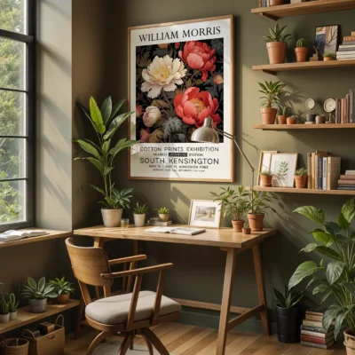 Peonies art print home office decor