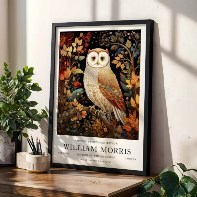 Owl art print living room wall art