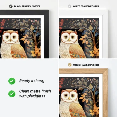Owl art print frame options