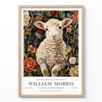 Lamb art print William Morris wall decor