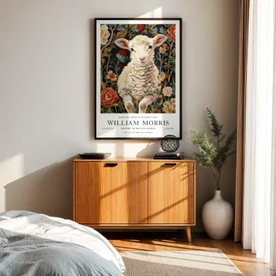 Lamb art print bedroom decor