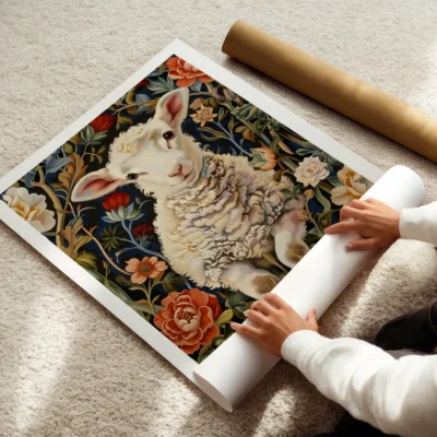 Lamb art print rolled poster