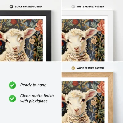 Lamb art print frame options