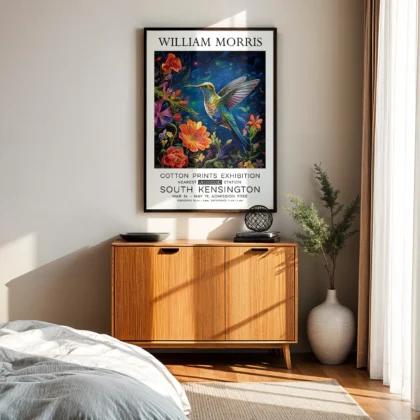 William Morris – Floral Hummingbird Wall Art