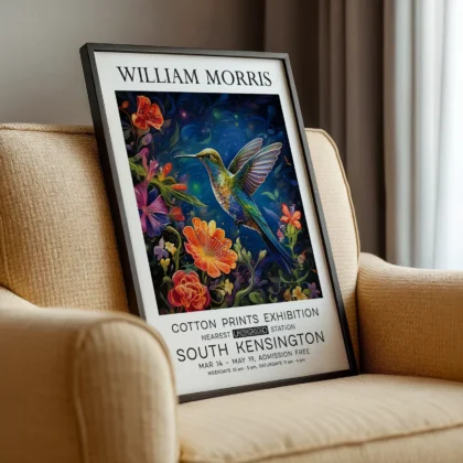 William Morris – Floral Hummingbird Wall Art