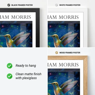 Hummingbird print frame options
