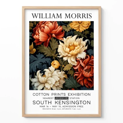 Peonies poster William Morris floral wall art