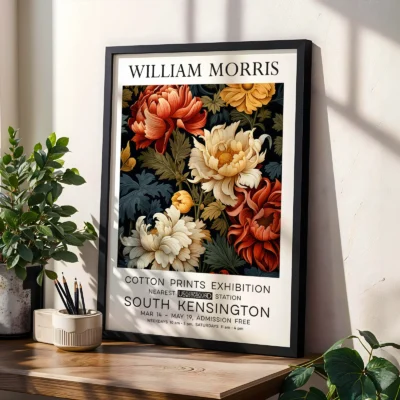 Peonies poster living room wall decor