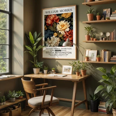 Peonies poster home office decor