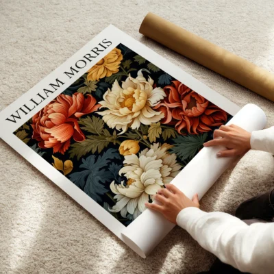 Peonies poster rolled art print