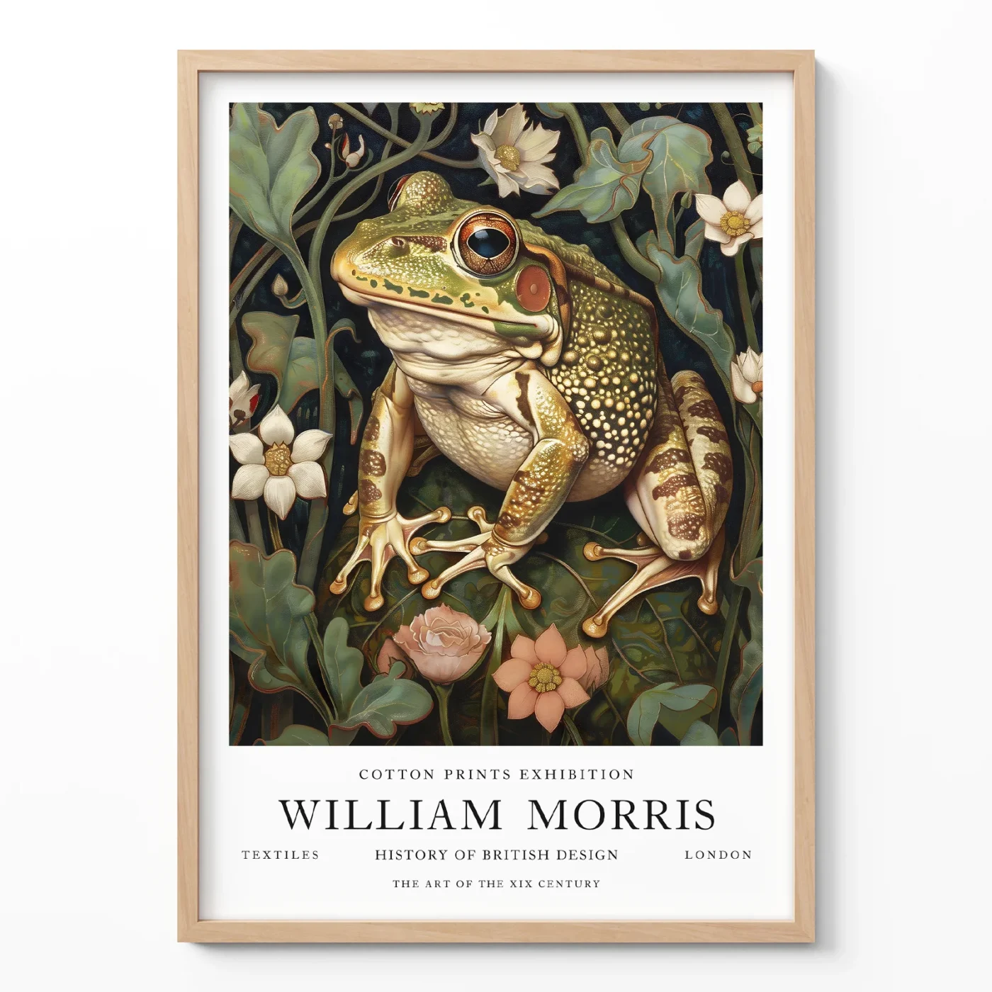 Frog poster William Morris botanical wall art