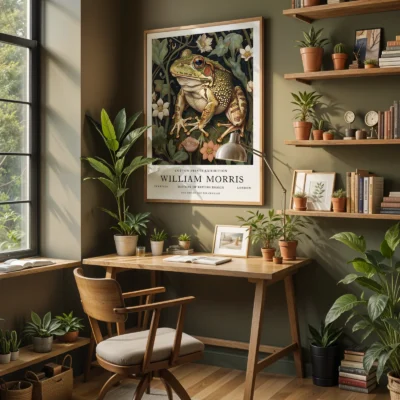 Frog poster home office decor