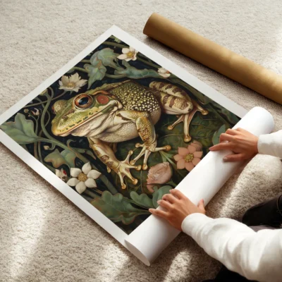 Frog poster rolled art print