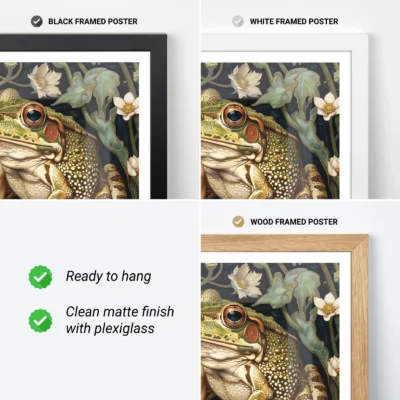 Frog poster frame options
