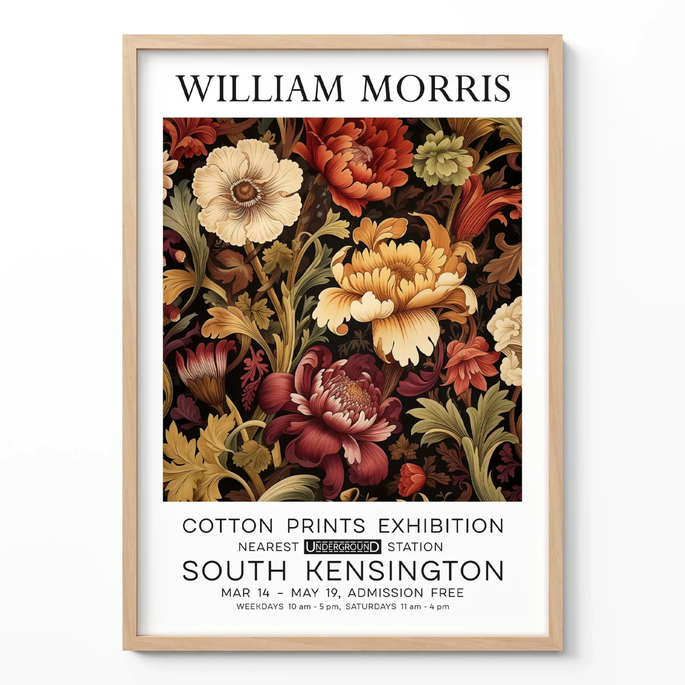 Flowers poster William Morris vintage floral wall art