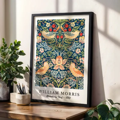 William Morris strawberry thief poster living room decor