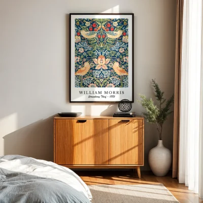 William Morris strawberry thief poster bedroom wall art