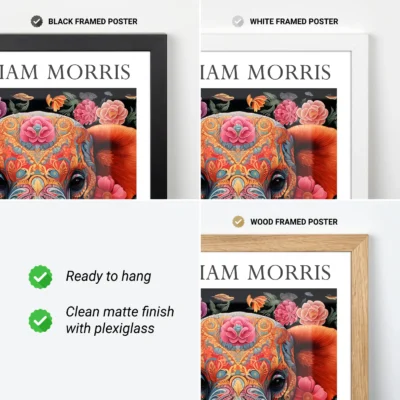 Elephant art print frame options