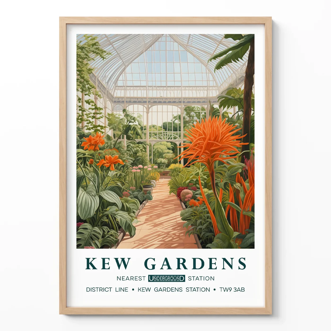 Kew Gardens poster vintage botanical wall art