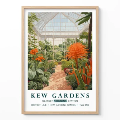 Kew Gardens poster vintage botanical wall art