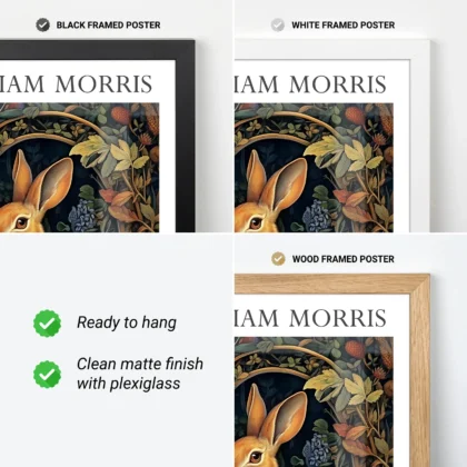 Hase zwischen Pflanzen – William Morris Wandbild